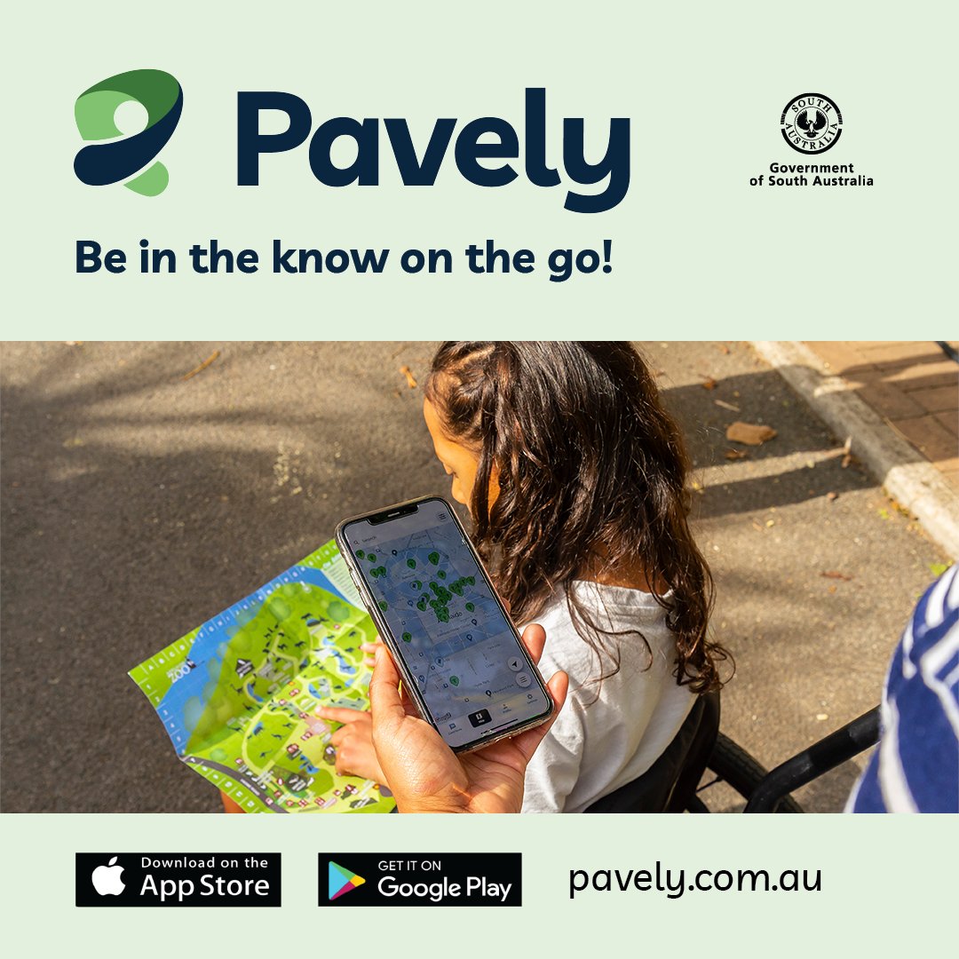 HumanServicesSA's tweet photo. We know socialising or leaving your house is meant to be easy… not stressful. 

That’s why we created #Pavely. Think TripAdvisor, Google Maps… But for disability &amp; accessibility needs.

Download now: https://t.co/YtxgWhdh7d #HumanServicesSA #InclusiveSA @MoonshineLab @sagovau https://t.co/mRh7to8Ycy