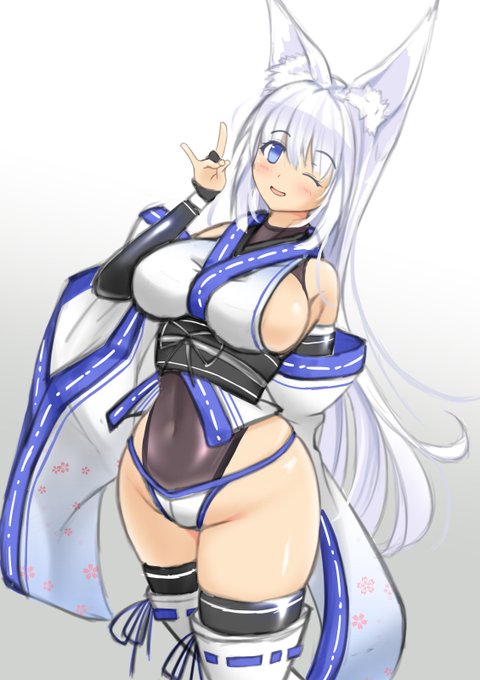 和風シロにハイレグぴっちり追加。やはり良いb 