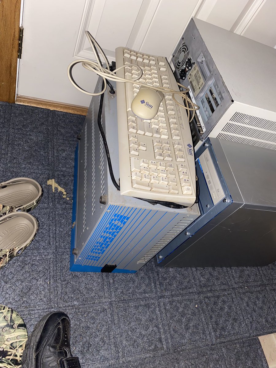 SailodeGrenn's tweet photo. I also got a Kaypro II but forgot to take pictures of it, so here’s one of it in the pile of it all for now. Also 3 week old cat barf. Thanks, Waffles. https://t.co/vdHo8rM9sZ