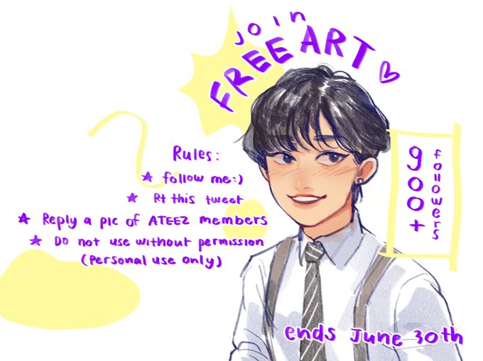 🎉The end of month is my birthday!!🎂and I've reached 900+ followers.
I want to draw a pic of ATEEZ members. you can join me!! reply pic will be a cute moment or anything.💖
I'll draw as much as possible until end of this month.

ส่งรูปน่ารักๆให้ป๋มนะงับ🥺💕 
#ATEEZ #ATEEZfanart 