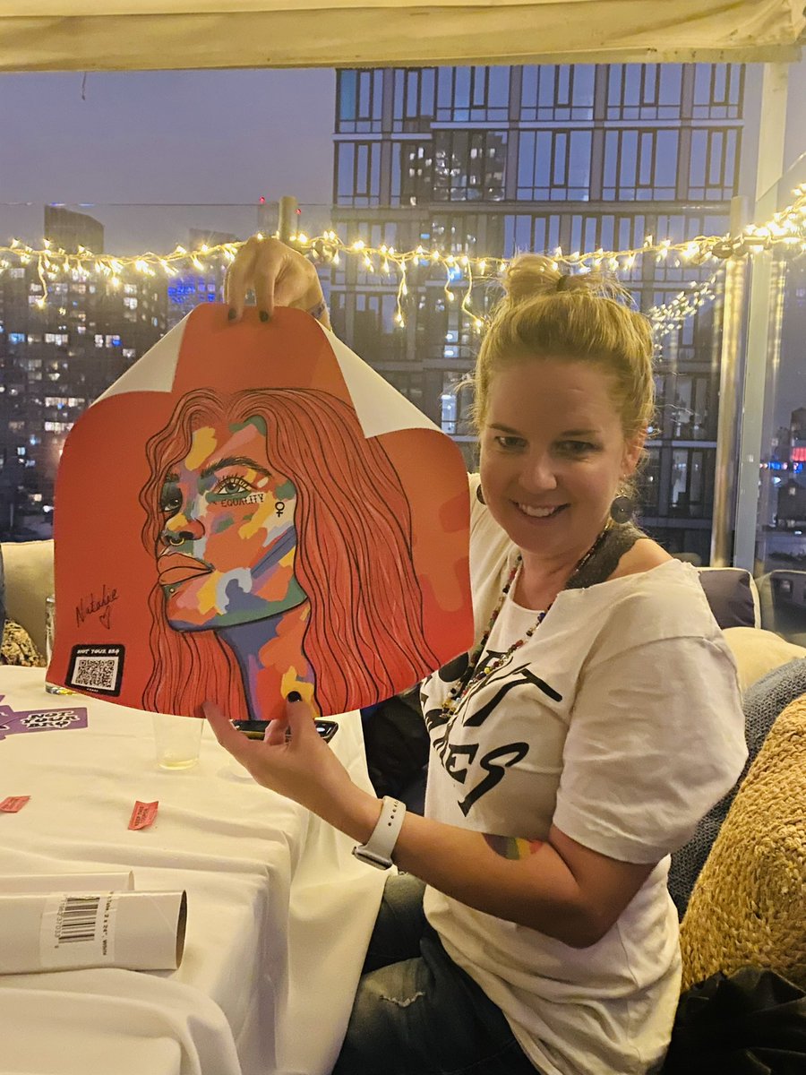 debranipp's tweet photo. I am beyond grateful for such a badass community @NotYourBroNFT. It’s my forever pfp and tonight @danestudio and I won a signed print and NFT.  We are giddy. @GeorgiaNYBro @NatalieNYBro @IFoundTheMilk and Adrienne. Adore you all! https://t.co/3tna2BnAnl
