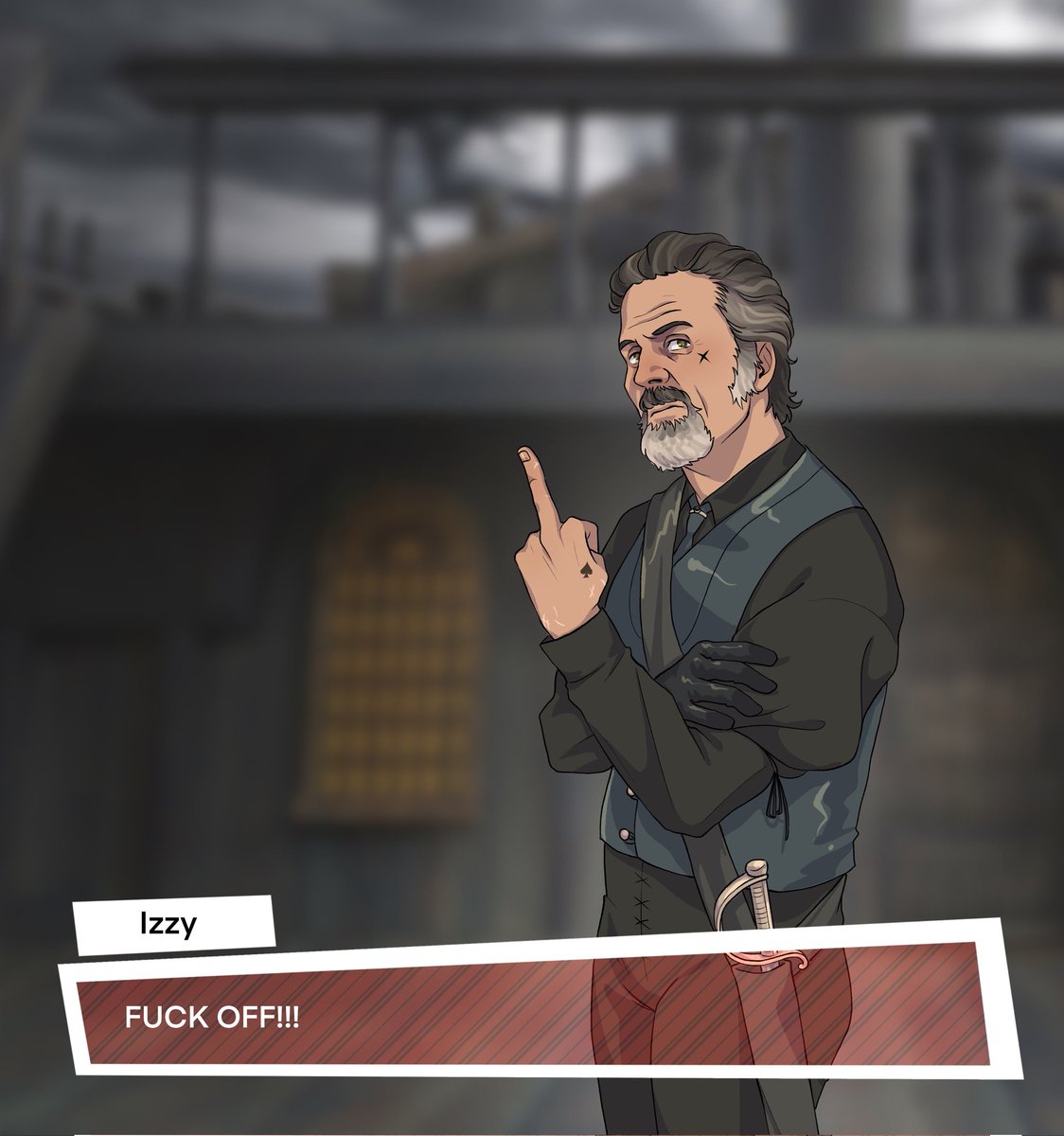 Sage_saiga's tweet photo. The better Knife Dad &amp; the one who only has bad endings in the game #izzyhands #jimjimenez https://t.co/dJHS1yr2nn