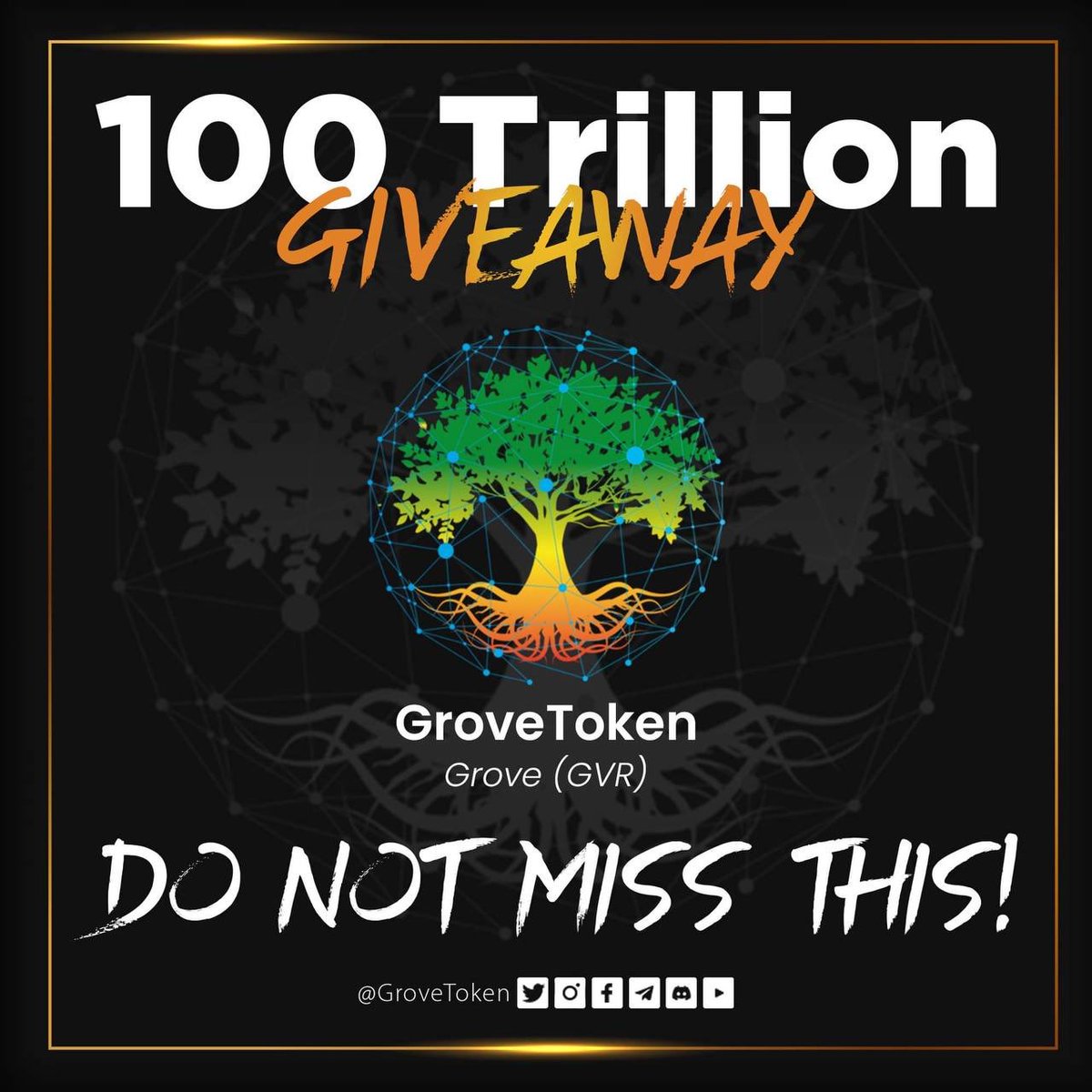 GroveToken's tweet photo. Don’t miss this Friday at 8:30 pm eastern time!!! 100-1t winners! 

In honor of our supporter and friend @bnalfalasi.

#GroveToken #passiveincome #ETH #BSC #BSCGems https://t.co/TjNvAQwvf6