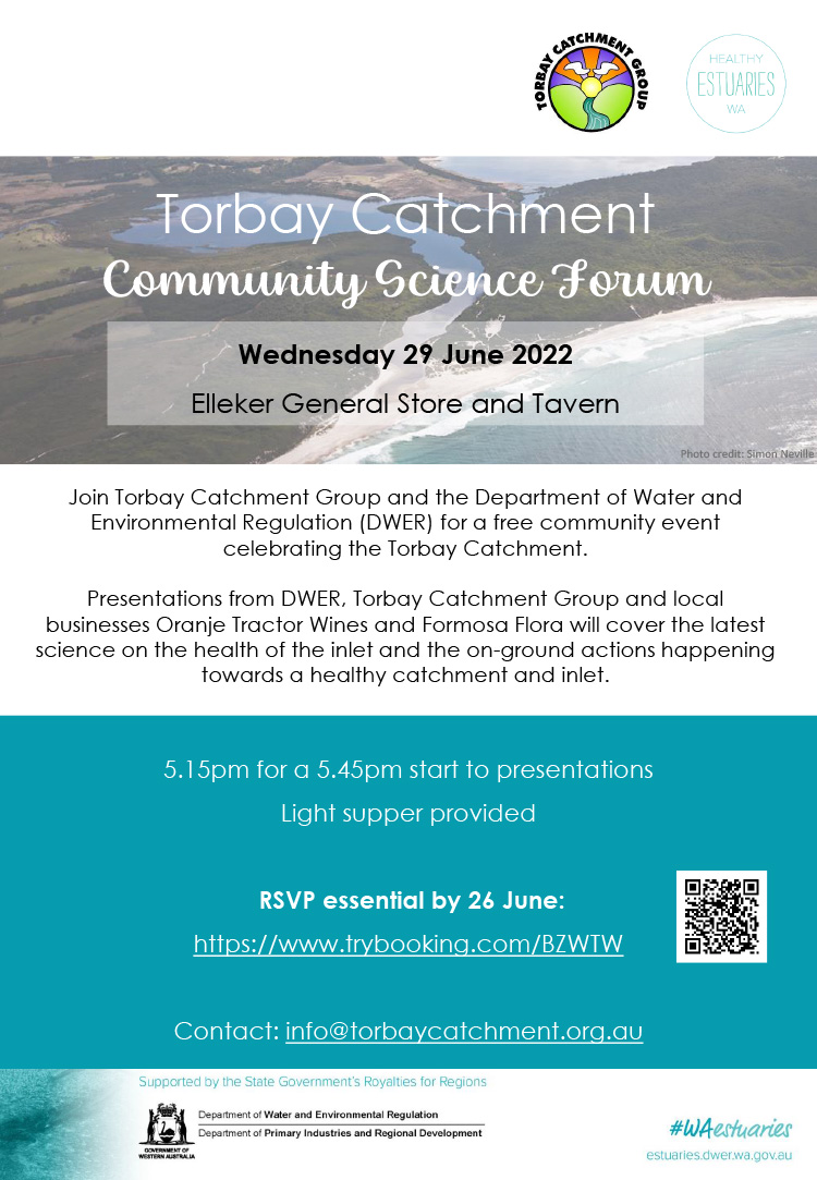 Join us for the Torbay Catchment Community Science Forum! Book your free ticket now: trybooking.com/BZWTW