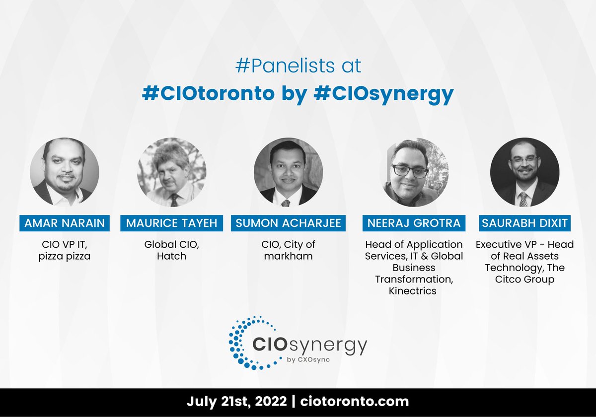 Have you registered? ciotoronto.com

#CIOtoronto by #CIOsynergy is taking place on July 21st.
📍 InterContinental Toronto Centre

#cio #it #bigdata #analytics #data #machinelearning #ai #digitaltransformation #tech #leadership #newnormal #technology #informationsystems