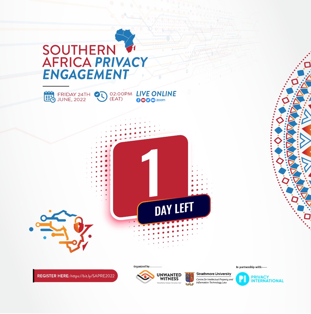 1 Day to go!
The Southern Africa Privacy Regional Engagement is happening tomorrow.
Register today and join us as we discuss the enforcement of data protection laws in Southern Africa.

Register here➡️bit.ly/SAPRE2022

#SAPRE2022
#PSA2022 
#dataprotection #DataPrivacy
