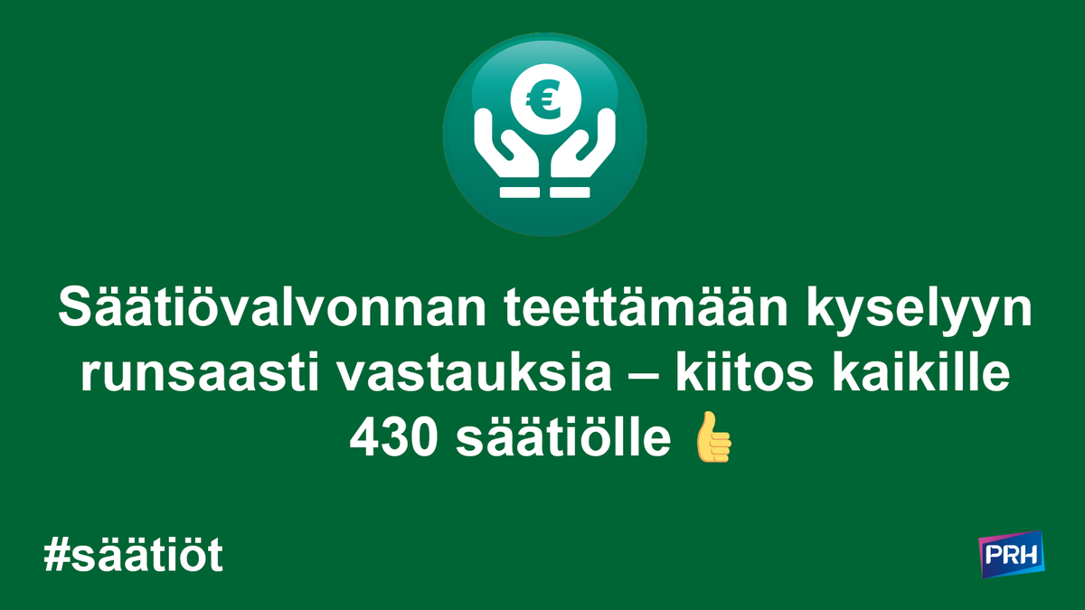 prh_fi's tweet photo. Teettämämme kyselyn vastaajajoukko on kattava läpileikkaus Suomessa rekisteröidyistä säätiöistä.
Saatu yleisarvosana PRH:n toiminnalle on myönteinen yllätys ja vastanneiden kirjallinen palaute tukee toiminnan kehittämistä.
Lue: https://t.co/lAR2uL1iRe
#säätiöt @saatiotrahastot https://t.co/uzeEFdPOS4