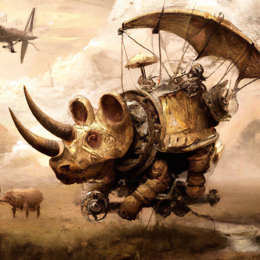 artofelorhan's tweet photo. If Rembrandt were alive in the time of steampunk dinosaurs #dalle #dalle2 #dutchmasters #painting #art #ai #steampunk #dinosaur https://t.co/ItFIhmyRhU