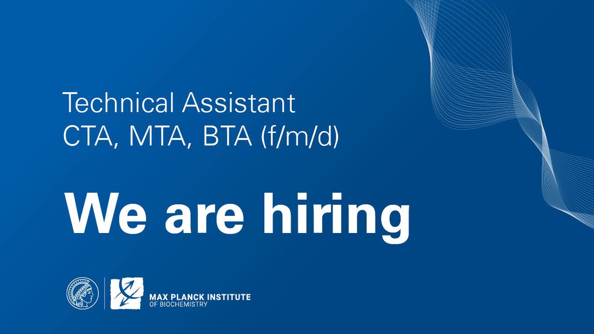 MPI_Biochem's tweet photo. You are a BTA, MTA, CTA or have an equivalent degree and are looking for a new position?
We have a job for you!
❕Apply until July 31 and join the Jungmann lab
❕more information: https://t.co/H8Qvq0q0hx
#joboffer #TechnicalAssistant #MPIB #MolecularImaging #Bionanotechnology https://t.co/FwpYTwGpLu
