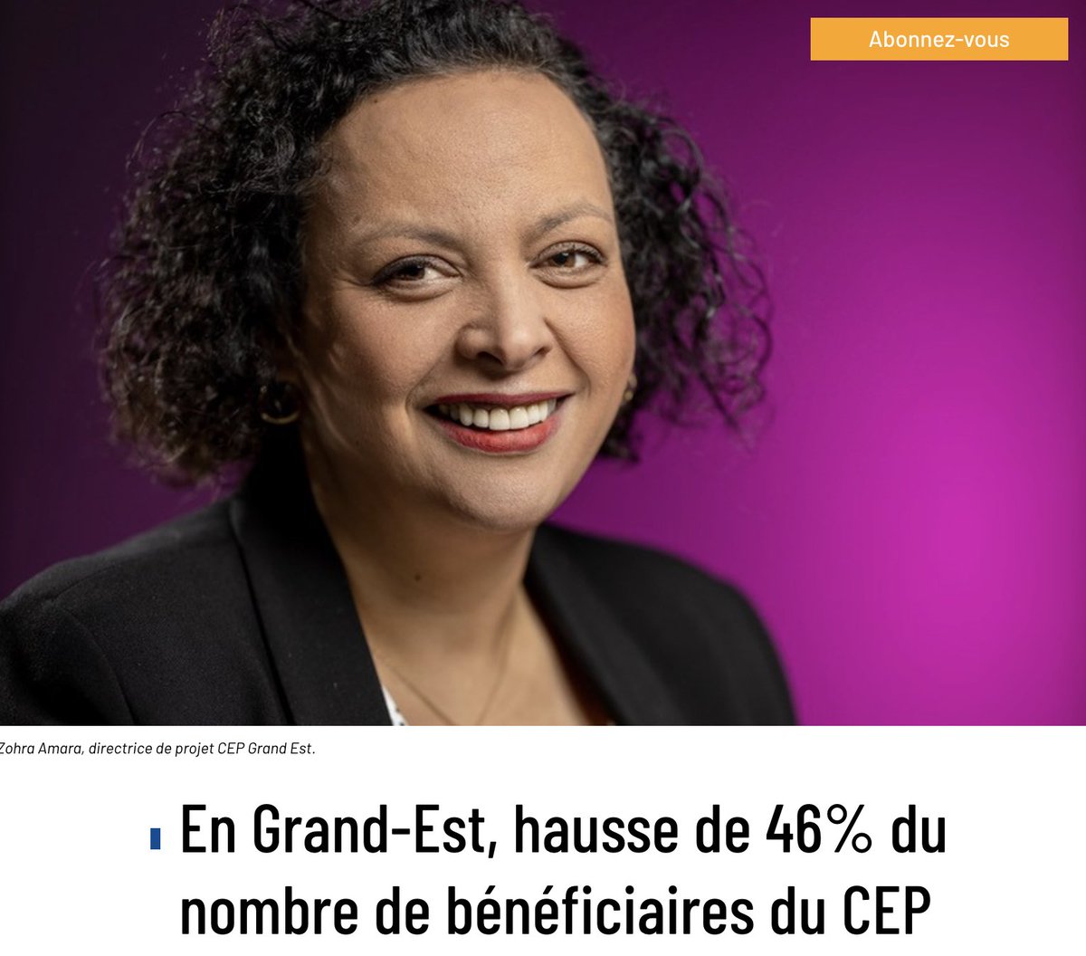 🗞 Merci à <a href="/centreinffo/">Centre Inffo</a> et au Quotidien de la formation pour cette belle mise en avant du service du conseil en évolution professionnelle. 

🎤 Retrouvez l'interview de Zohra AMARA et le bilan de l'année 2021 en région Grand Est juste ici : bit.ly/39HM4c1