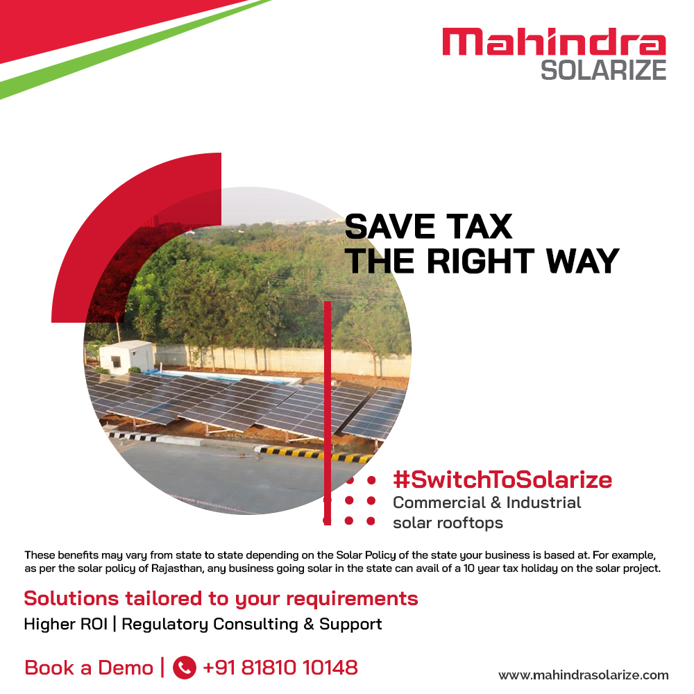 MSolarize's tweet photo. Accelerated depreciation helps commercial and industrial companies enjoy tax savings and incentivize on renewable energy. With a reduction in taxable income in the early years, one can maximize on cash profits. Make a smart choice and #SwitchToSolarize. https://t.co/Bt99MljPV0
