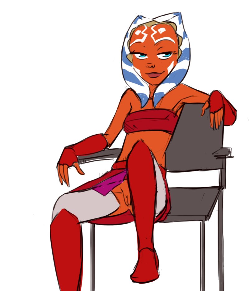 "Come on, it seems my Master is late for our training. So why don't we come up with our own personal 'training' in the mean time?"

Ahsoka smirked at the reader as she flashed her naked nethers to them.
