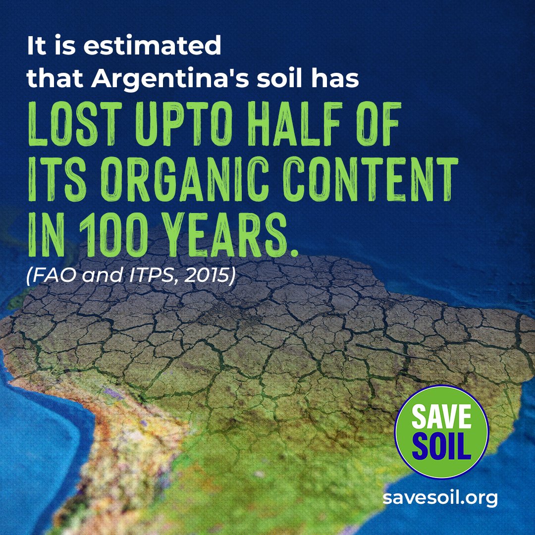 MaxForrow's tweet photo. It is estimated that Argentina's soil has lost upto half of its organic content in 100 years. (FAO and ITPS, 2015) #SaveSoil https://t.co/SCY4HPT4Ng
@cpsavesoil @SadhguruJV https://t.co/l2ivDJAX7x