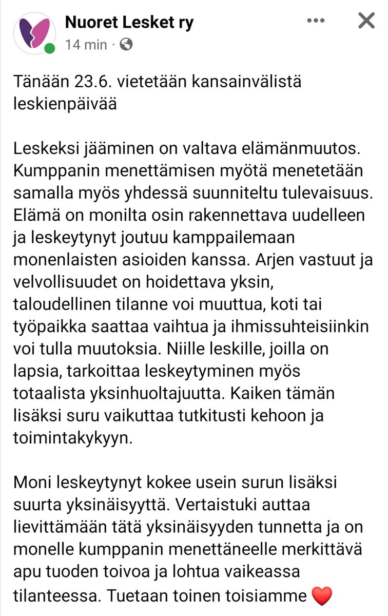 jarkkohannunen's tweet photo. Hyvää kansainvälistä leskienpäivää!
#leskihommat #leski #leskeys #nuoretlesket #kesä2022 #vertaistuki #leskienpäivä https://t.co/8d0hbyAc2V