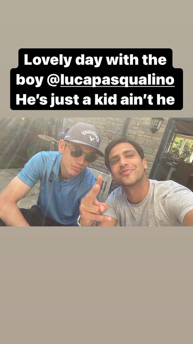 Archie Renaux with Luke Pasqualino
(via Archie's Instagram stories)