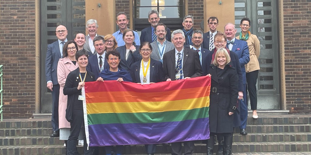 RACS President, Vice-President, Council members and CEO take time out to show support for Pride Month.