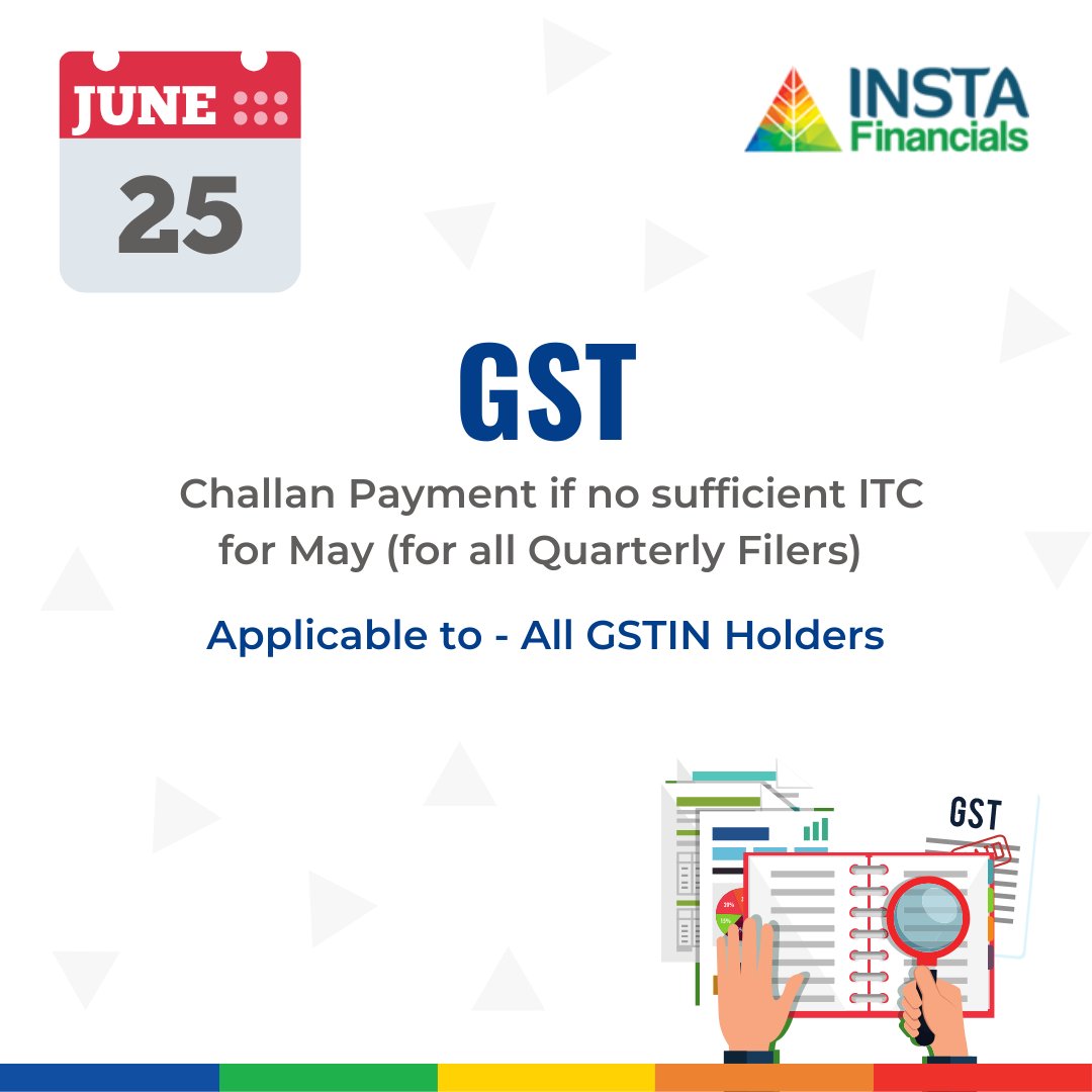InstaFinancials's tweet image. Don't let the deadline catch you off guard!  

Follow InstaFinancials and never miss any important updates!InstaFinancials.com

#GST #GSTReturn #fileGST #accounting #accountingandtaxation #bookkeeping #finance #compliances #LLP #foreigncompany #instafinancials