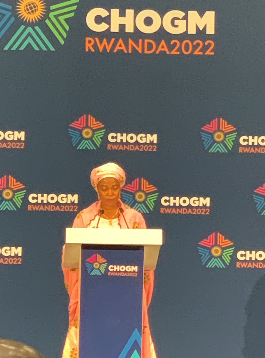 WaiJk's tweet photo. #CHOGM2022 It is not a privilege for women to@come and gather in peace and take their place in society, it is our right. We urge communities not to be bystanders but to get involved in eradicating this global menace.” HE Mrs. Fatima Maada, First Lady of Sierra Leone 🇸🇱 #AVWG https://t.co/mn7YYnxxag