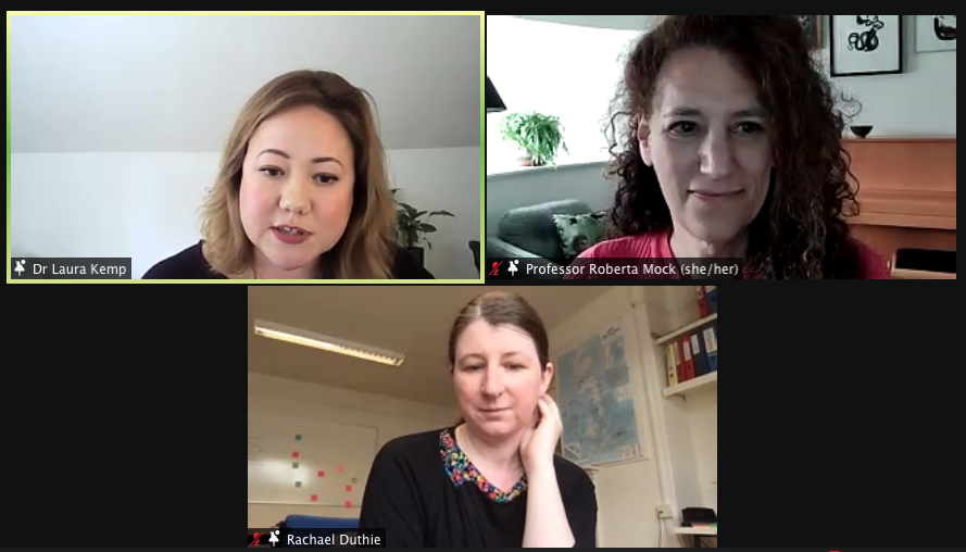 CultureImpacts's tweet photo. Our third and final panel for the morning:

#Research #Policy and #Practice: 
Working together for our Planetary Futures

With:
@roberta_mock @RoyalHolloway
Rachael Duthie @TheatreAlibi
Jane Tarr @ace_national

Chair: Dr Laura Kemp @Ljlk25 @CultureImpacts 
#NCACE_ClimateEmergency https://t.co/545kAPbJYE