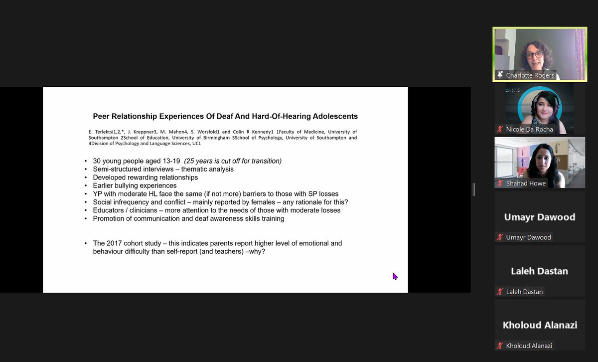Nicoledaroc's tweet photo. Yay Journal club with the lovely Charlotte Rogers! woop :) if anyone is free pop in and join us :) This topic is so great today ! https://t.co/uhYSjnfkgV #cipeeps #cichampions #audpeeps #audiology #auralrehabilitation #deafawareness https://t.co/GzGMSsdjw1