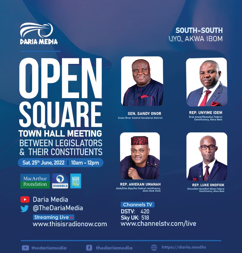 RadioNow953FM's tweet photo. Another edition of #Opensquare this Saturday in Uyo @ 10am - 12pm
Tune in to 📻95.3fm or listen live https://t.co/fYqeroxpiM

Showing on @channelstv

#Opensquareabuja #dariamedia #Radionow953fm #radionnow 
@KadariaAhmed 
@TheDariaMedia https://t.co/eJV0NRsiVp