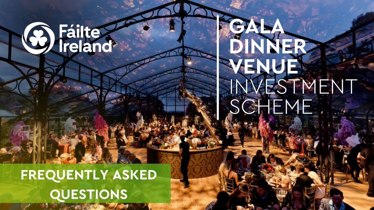 MeetInIreland's tweet photo. Have any questions or queries about the Gala Dinner Venue Scheme application process? Well look no further! We’ve compiled the most frequently asked questions into this document, so be sure to check it out by following this link: https://t.co/5NnMSkYhNA https://t.co/HMrlq0313J