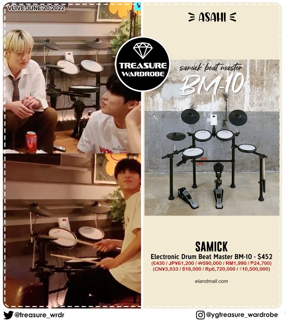 TREASURE_WRDR's tweet photo. #ASAHI Electronic Drum Set
#SAMICK BM-10
#아사히 #ASAHIWARDROBE #トレジャー #TREASURE #트레저 https://t.co/4ymLQbsRwr