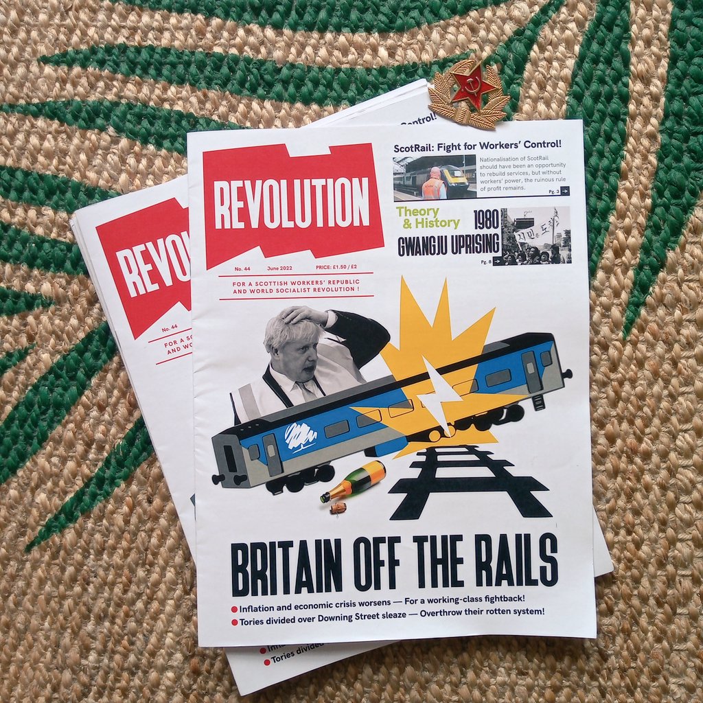 RevolutionScot's tweet image. 🚩🗞️Issue 44 made its debut on the RMT picket lines this morning. Marxist analysis for the working class, by the working class - and always in the struggle for revolution! revolution.scot/subscribe/