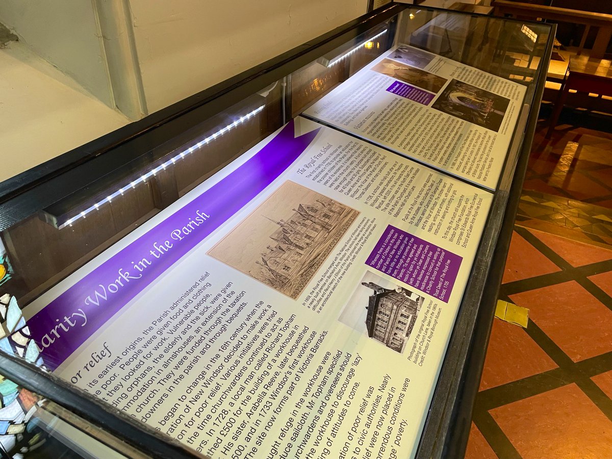 Windsor_Museum's tweet photo. Last week we installed an exhibition at Windsor Parish Church of St John the Baptist to mark 200 years since the the church was rebuilt. 

The exhibition will remain permanently in the church so visitors can learn about the Parish Church from its medieval origins to the present. https://t.co/H7WQOcjPoo