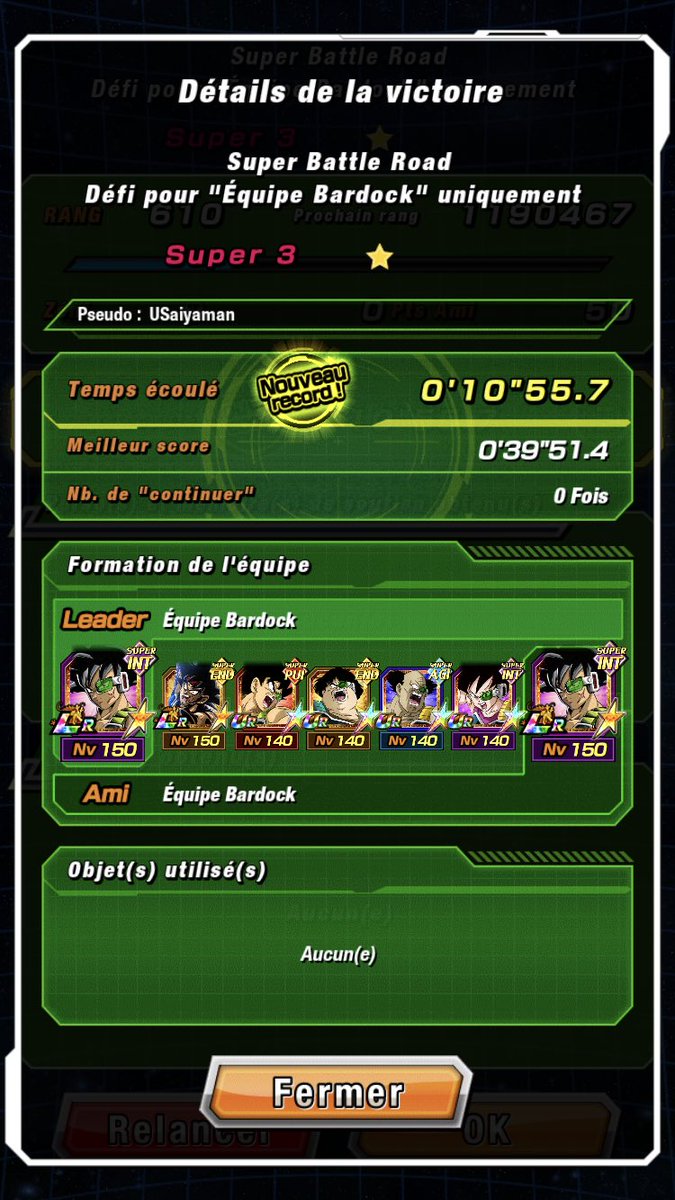 SaiyamanUltra's tweet photo. 46ème et dernier sbr catégorie sans item « équipe Bardock »✅
Forcément avec leur ztur c’était pas compliqué 😅
Maintenant j’attaque les extrême sbr monotype 💪
#DokkanBattle #noitem https://t.co/OtnUncc1OO
