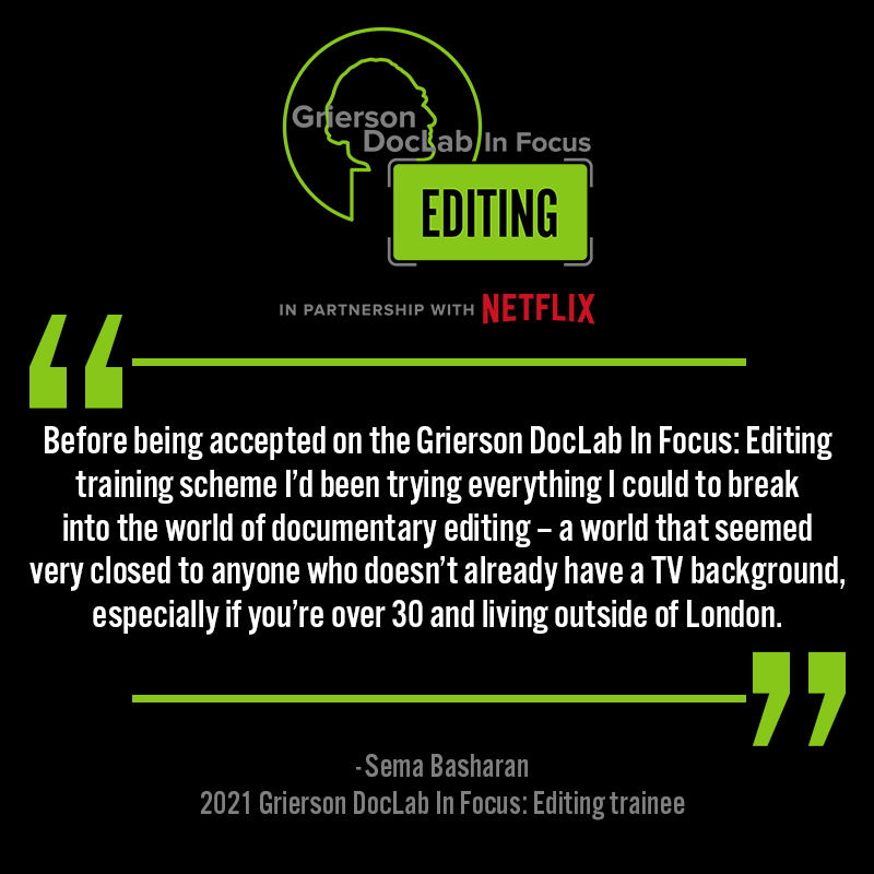 2021 #GriersonDocLab In Focus: Editing trainee <a href="/sema_basharan/">Sema Basharan</a> did her <a href="/NetflixUK/">Netflix UK & Ireland</a> scheme placement with <a href="/storyfilms/">Story Films</a> 📽️

Read all about how the scheme and her placement hones her storytelling and Avid editing skills ➡️griersontrust.org/about-us/news/…