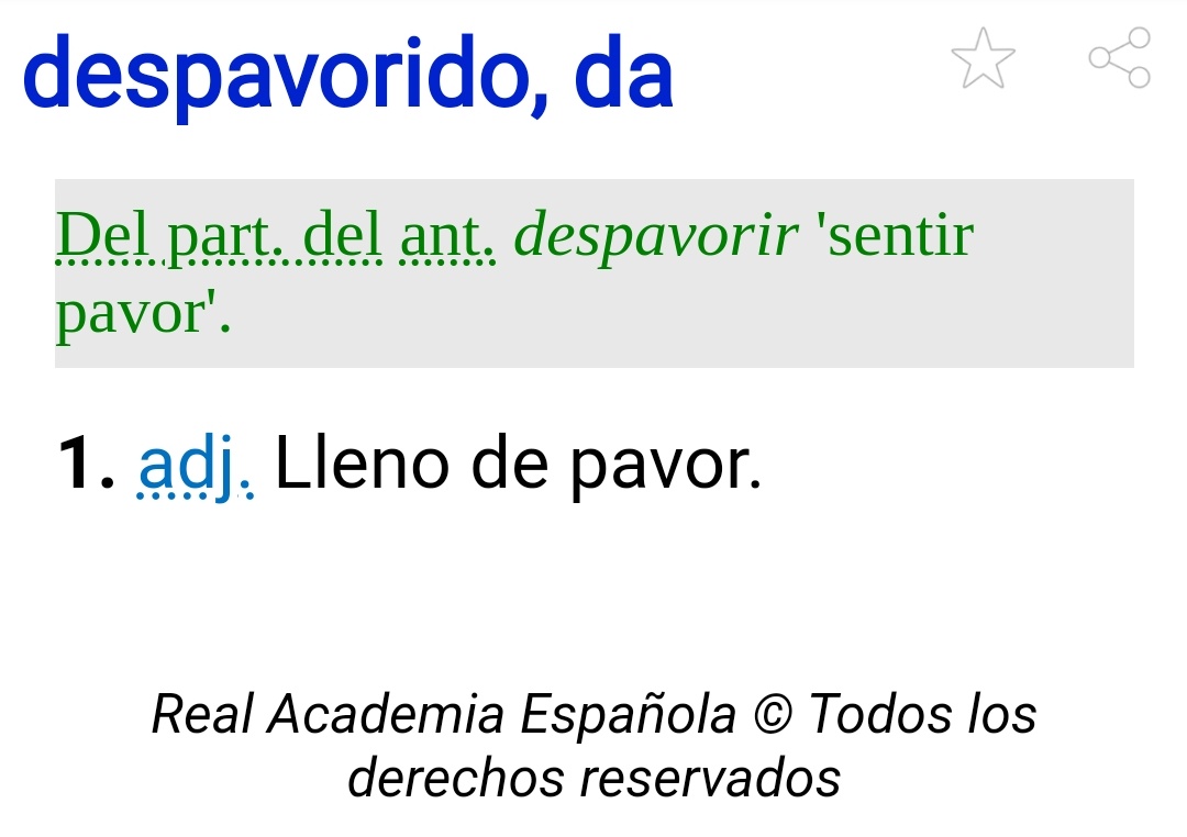 EnsaladaPalabra's tweet photo. Era un jueves tranquilo en la Ensalada hasta que nos hemos parado a pensar por qué «pavorido» y «despavorido» significan lo mismo...🤯🤯
#PalabrasCuriosas https://t.co/LBVOc4i1kU