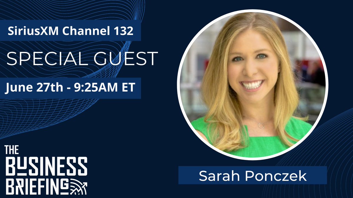 The Business Briefing (@bizbriefing) on Twitter photo .<a href="/SarahPonczek/">Sarah Ponczek</a> will join @JanetOnTheMoney as the Markets open for the week on Monday morning to discuss her economic outlook, inflation, market volatility and more!
🔊Tune in on <a href="/SXMBusiness/">SiriusXM Business Radio</a>🔊 .<a href="/SarahPonczek/">Sarah Ponczek</a> will join @JanetOnTheMoney as the Markets open for the week on Monday morning to discuss her economic outlook, inflation, market volatility and more!
🔊Tune in on <a href="/SXMBusiness/">SiriusXM Business Radio</a>🔊