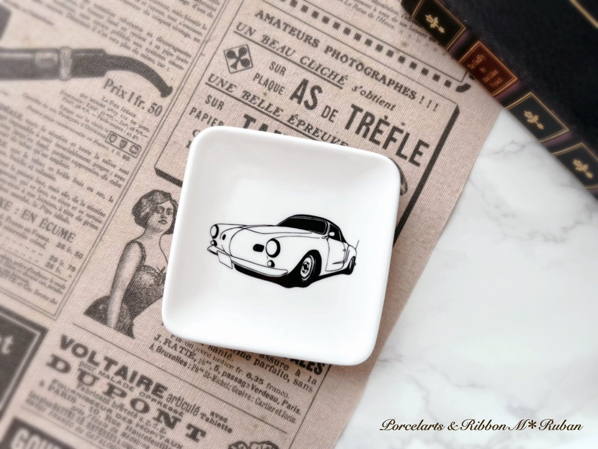 車のイラストから世界で一つだけの食器に ドラえもんの風鈴 車好きな人と繋がりたい 車好き フォルクスワーゲン Vw カルマンギア 22 06 23 安芸区のスクール 習い事 ポーセラーツ リボン教室 M Ruban エム リュバン まいにちを豊かに りっち