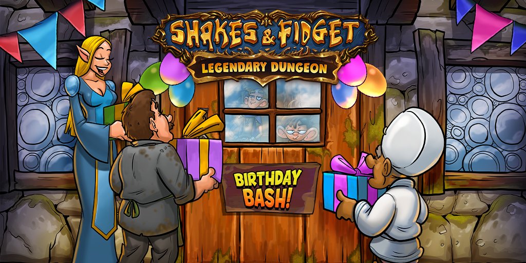 Valnød Uafhængighed Placeret Shakes & Fidget on Twitter: "Join us starting at 3:30pm CEST to start  together with Twitch the Legendary Dungeon – Shady Birthday Bash. Get an  exclusive preview and win mushrooms during the