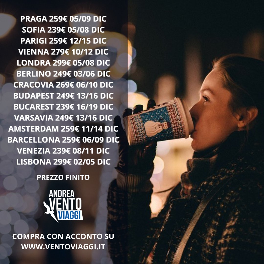 vento_viaggi's tweet photo. Mercatini di Natale 🎄🎅 Volo + Hotel 
Compra con acconto su https://t.co/0OP1thJvp3 https://t.co/yUnubdIHFH