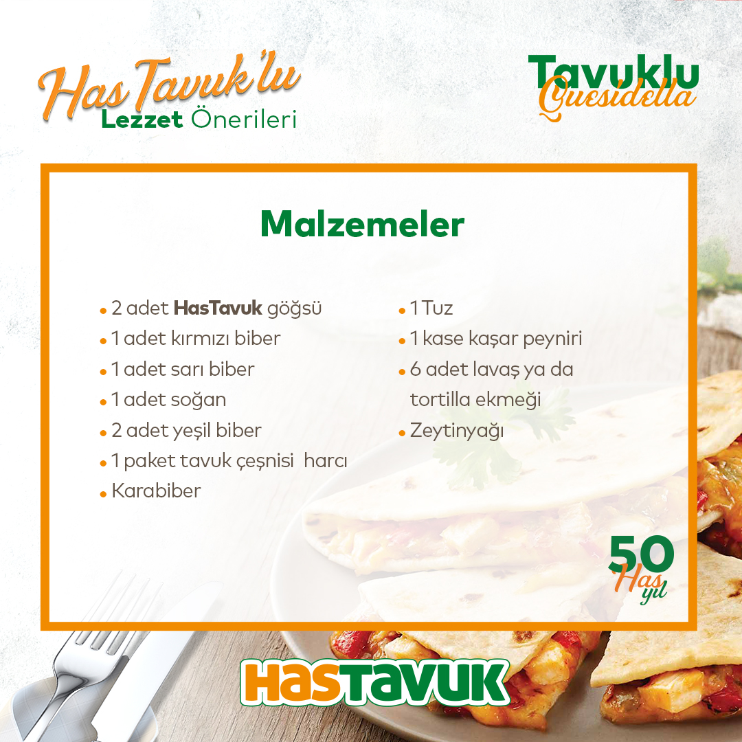 Hastavuk's tweet photo. Doyurucu ve lezzetli bir Meksika yemeğine ne dersiniz?
.
.
.
#hastavuk #tavuğunhası #quesidella #tavukluquesidella #avuklutarifler #haslezzetler https://t.co/hEWlitAf5o