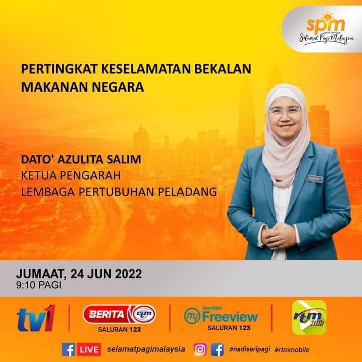 TANAHMERAHPPK's tweet photo. Dengarkan temubual eksklusif bersama YBhg. Dato’ Azulita Salim, Ketua Pengarah Lembaga Pertubuhan Peladang, Kementerian Pertanian Dan Industri Makanan di Selamat Pagi Malaysia. Secara live di facebook selamatpagimalaysia atau di Tv1. https://t.co/Xnhv9sE8wb https://t.co/25RhpElY2E