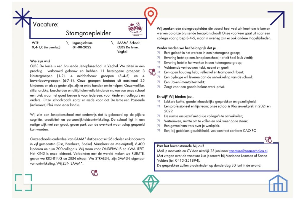 obsdeieme's tweet photo. Ben jij of ken jij die kanjer voor onze kinderen? Reageer dan snel! #jenaplan #klassewerkplek @SAAMscholen https://t.co/5unQP3IYJB