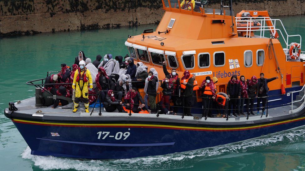 SirTrevSkint's tweet photo. If channel migrants are rescued by French boats, why on earth are they being ferried to UK border force boats? The occupants have nothing connecting them to the UK! They have simply left France and are on a French boat in French waters. #NotOurResponsibility https://t.co/6QmoOZ69fk