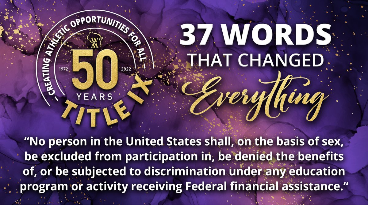wiaawi's tweet photo. Fifty years ago on June 23, 1972, President Richard Nixon signed the landmark legislation that, while not mentioning high school sports whatsoever, began to pave the way for girls to have the same opportunities to compete in sports as the boys. ✨ #TitleIX50 https://t.co/kVjQFJfjkW