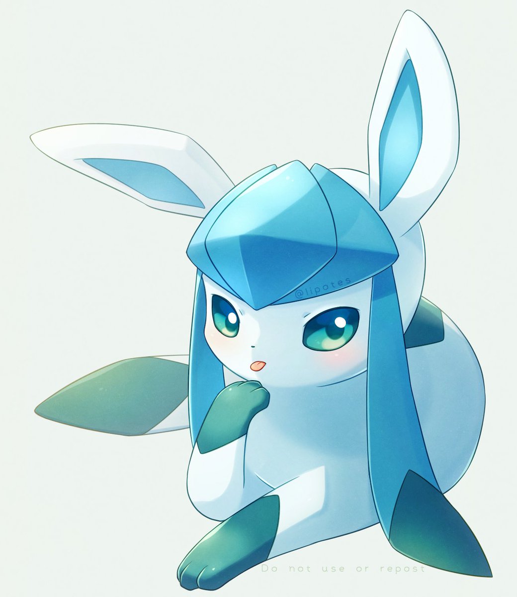 glaceon tongue no humans pokemon (creature) solo sitting tongue out blush  illustration images