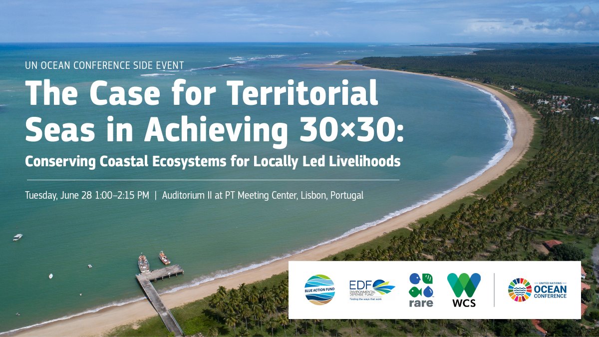 Next week at #UNOceanConference, we're highlighting the connection between the #TerritorialSeas and achieving the goals of the #30x30 campaign. If you'll be in Lisbon, join us! #OceanMonth