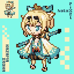ぴくせるほろっくすカクカクならぬジャキンジャキンな風真いろは#いろはにも絵を #ドット絵 