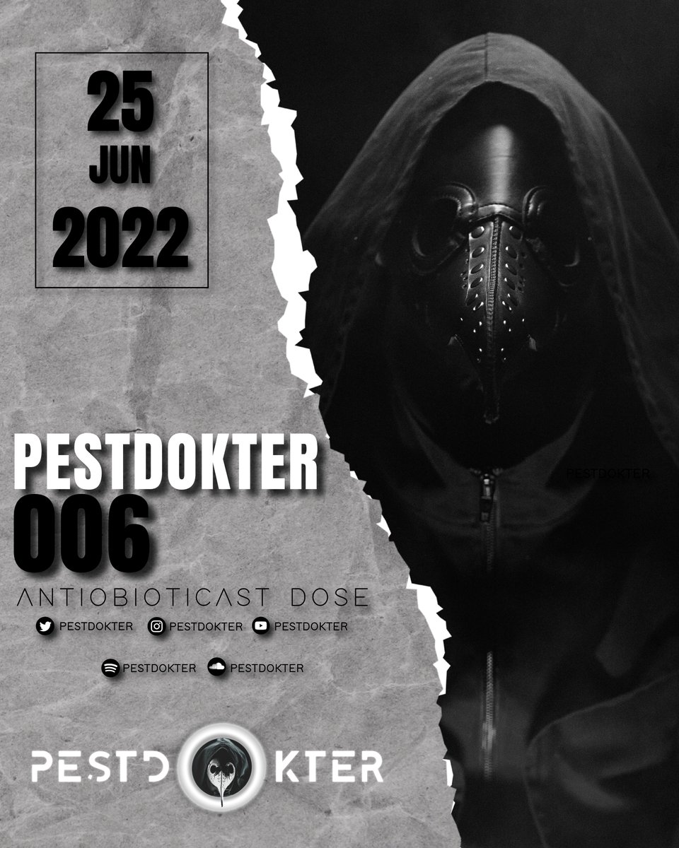 pestdokter's tweet image. 💉Antibioticast Dose 006💉

🩸25.06.22🩸

Fotografías y cartel realizados por @propertyoffnobody

#technoculture #plaguedoctor #technoindustrial #plaguedoctormask #technofamily #plaguedoctorcostume #technodj #hardtechno #technopeople #podcast