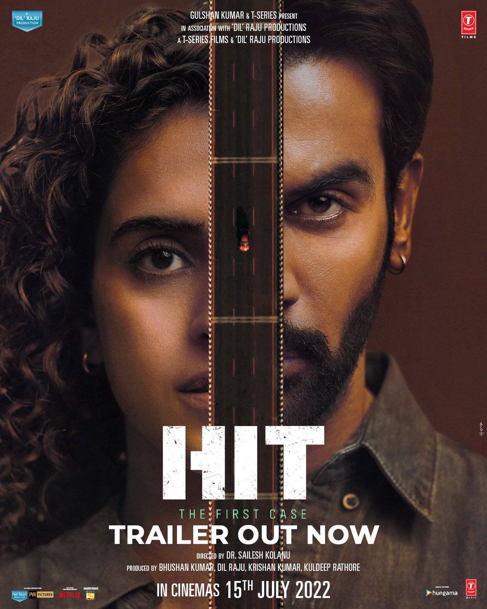 BOCIndia's tweet photo. Team #Hit: #TheFirstCase drops the trailer of the film stars #RajkummarRao & #SanyaMalhotra. Directed by Dr #SaileshKolanu - who also directed the original Telugu version. 15 July 2022 release in cinemas... #HitTrailer https://t.co/DAnBAZMucl https://t.co/pWo7YljQ49