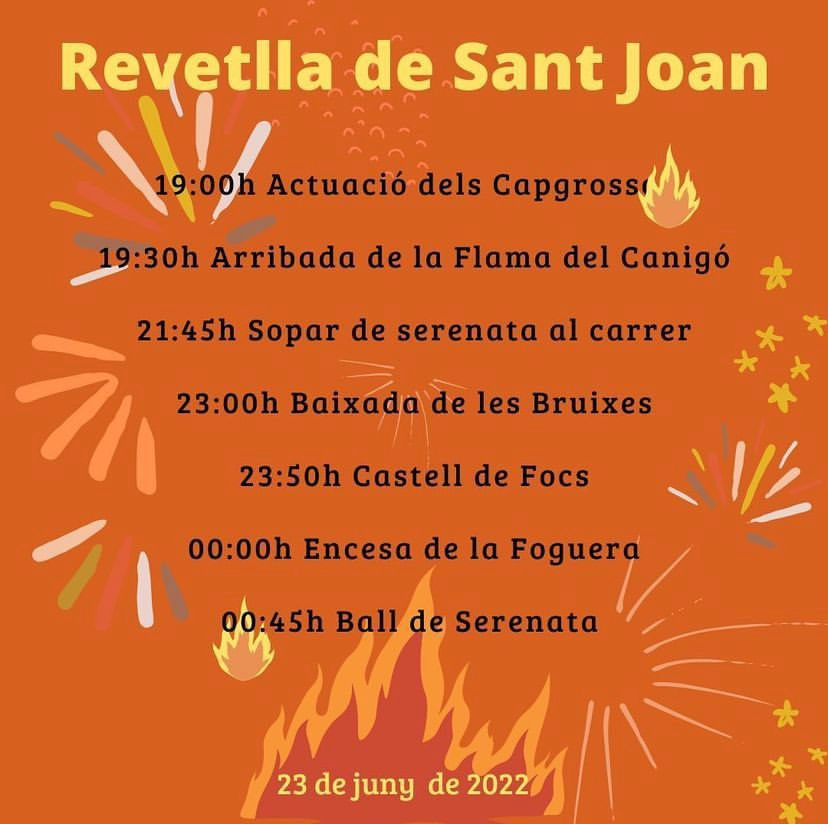 Avui a les 23h acompanyarem a les Bruixes a fer la Baixada del Carrer Sant Joan 🥁🥁🥁, després de dos anys sense celebrar aquesta nit màgica al carrer.
Quins plans teniu vosaltres per la revetlla??? #culturapopular #foc #StJoan2022