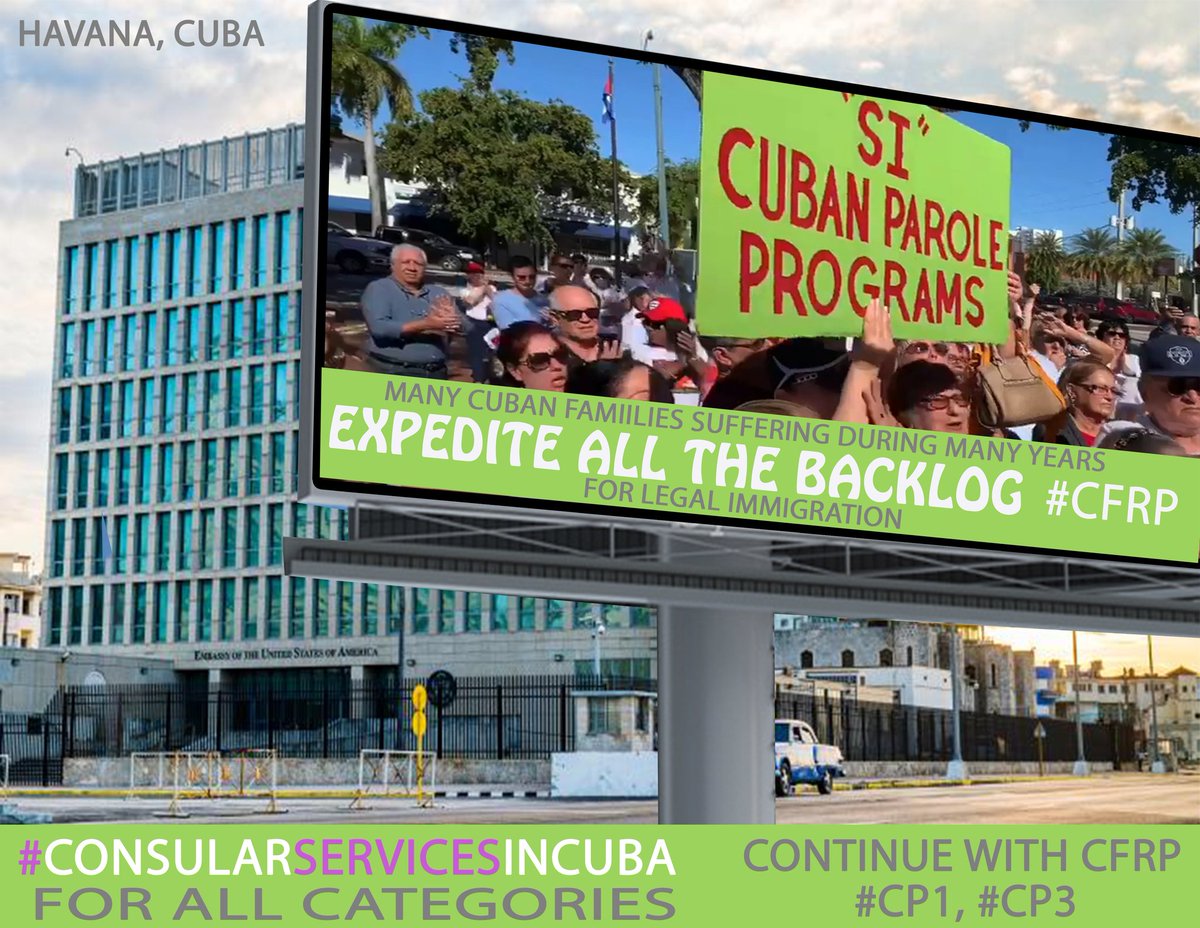 What happen with legal immigration? With #CFRP. 
FAMILY CUBAN IS WAITING FOR YEARS. STOP SUFFERING FOR CUBAN LEGAL IMMIGRATION.
PLEAS RESTORE ALL THE SERVICES IN HAVANA. ALL CATEGORIES.  <a href="/DWStweets/">Debbie Wasserman Schultz</a> <a href="/DebbieforFL/">Debbie Mucarsel-Powell</a> <a href="/AILASoFlorida/">AILA South Florida</a>
#ConsularServicesInCuba