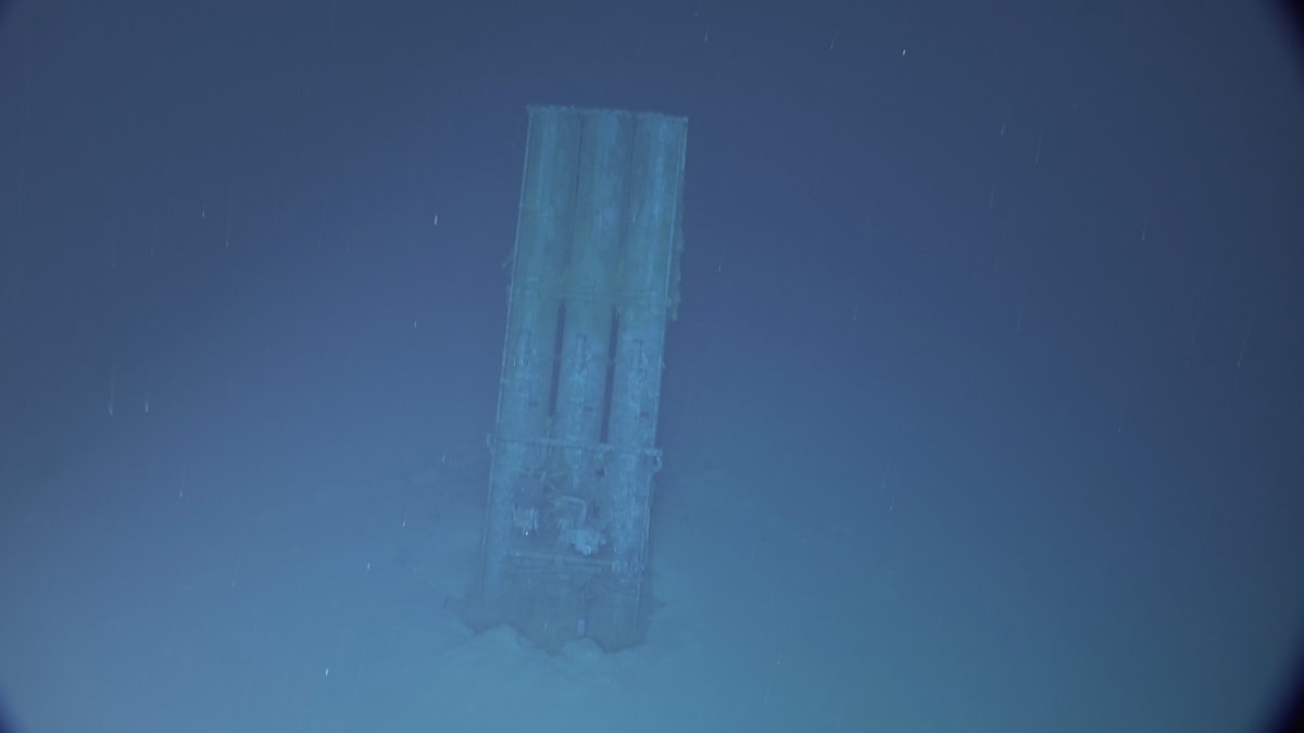 VictorVescovo's tweet photo. On June 18, pilot Tim Macdonald (L) and sonar specialist Jeremie Morizet (R), onboard the submersible Limiting Factor, located a torpedo rack undeniably from the USS Samuel B Roberts (DE 413): "The Destroyer Escort that fought like a battleship" during the Battle off Samar, 1944. https://t.co/crwGrSQ6ut