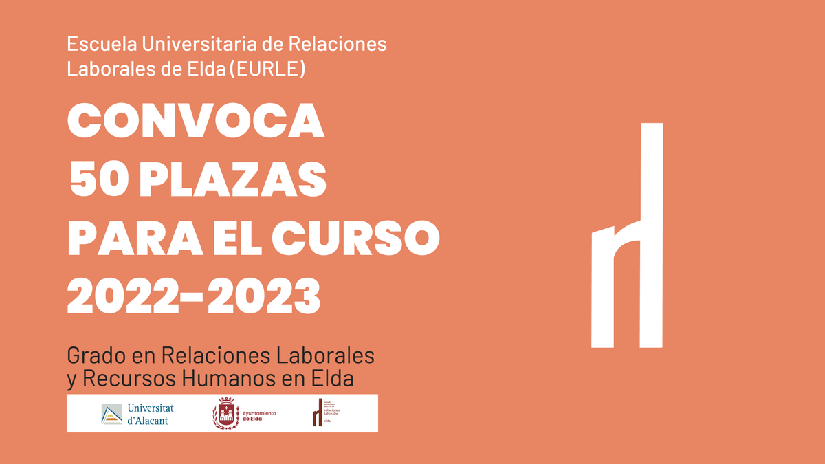 EurleElda's tweet photo. 📝 ABIERTA PREINSCRIPCIÓN 📝
⠀
📚 EURLE convoca 50 plazas para su próximo curso 2022-2023.
⠀
📞 965 399 511
📍 Centro Cívico - 2ª planta. Plaza de la Ficia en Elda.
⠀
#eurle #eurleelda #rrhh #rrll https://t.co/HHF40W1QHx